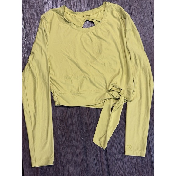 Calia Tops - Calia By Carrie Underwood Crop Open‎ Back front tie Yoga Top Long Sleeve Med